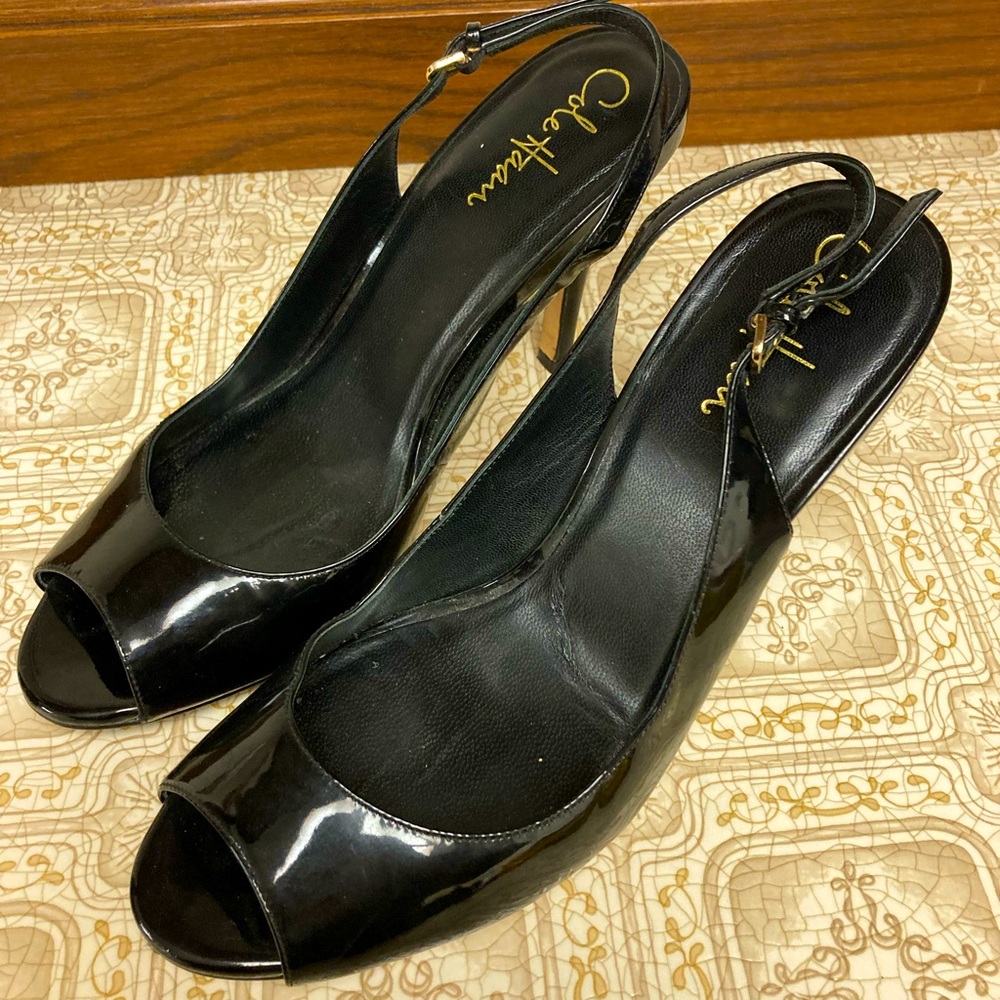 Cole Haan Black Patent Nike Air Heels 9.5AA 9 1/2